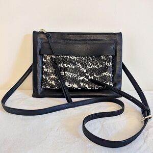 Coach Black Leather Felicia Python Crossbody